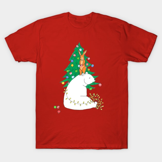 Christmas Bear T-Shirt by DoodlesAndStuff